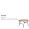Emma and Oliver 4-Foot Round Wood Folding Banquet Table with Clear Coated Finished Top
